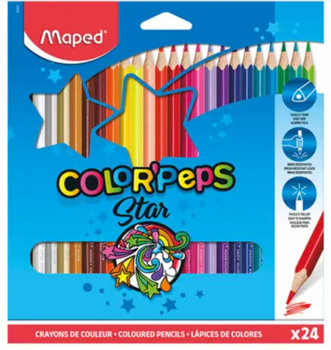 Paquete de lápices multi-colores COLORPEP Stars (24x)